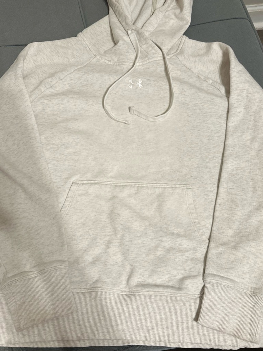 Under Armour womens Cream/Light Gray Crewneck Hoodie